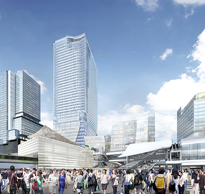地上47階、高さ約230メートルからなる東棟の屋上には日本最大級の屋外展望台も設置される（提供：渋谷駅前エリアマネジメント協議会）