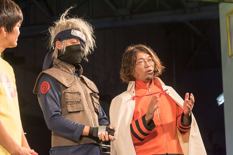 戸井田健一プロデューサーははたけカカシ、新野範聰プロデューサーは七代目火影のコスプレで登場。戸井田プロデューサーの声がマスクでこもって聞き取りにくい