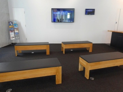 展示コーナーの奥にあるスペースはワークショップや教室の開催時に活用される