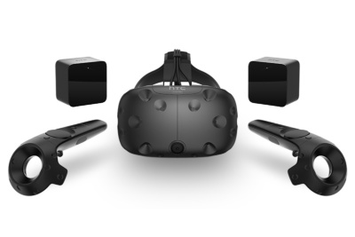 今回使用したVRゴーグル「HTC VRヘッドマウントディスプレイ VIVE」。高画質のVR映像によって、ゲームへの没入感は極限まで高まる