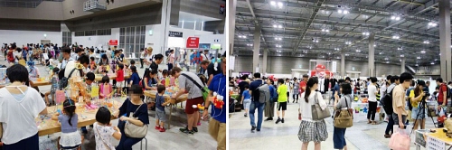 男性2人連れやカップル、親子連れなどさまざまな人が訪れていた