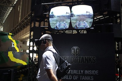『WORLD OF TANKS』のVR体験中