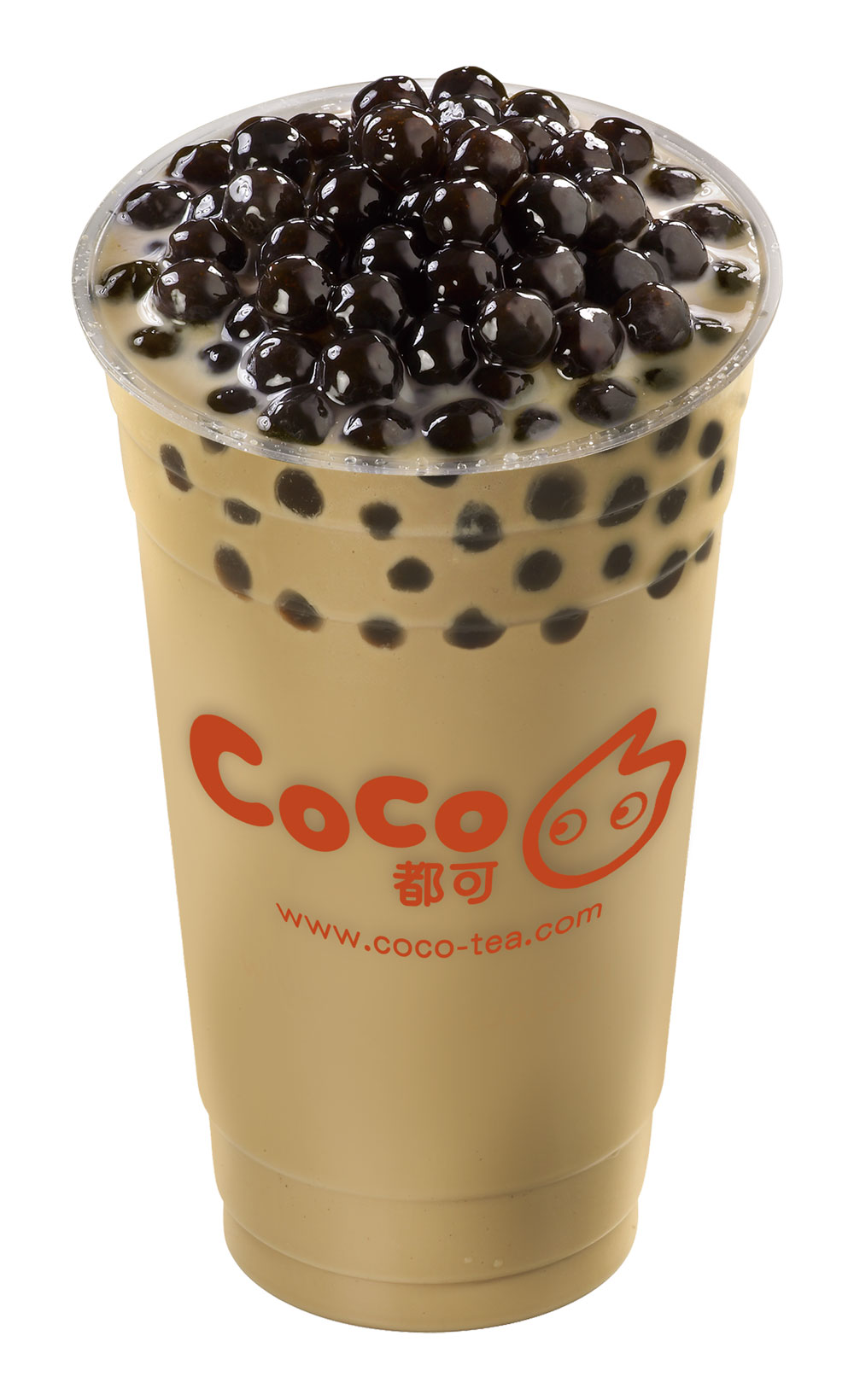 「CoCo都可」で最も人気がある「タピオカミルクティー」（Mサイズ、税込み485円）。生フルーツを使ったドリンクも人気があるという