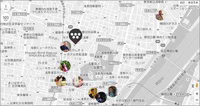 ホテルのウェブサイトでは地図からアンバサダーのおすすめスポットを探せる