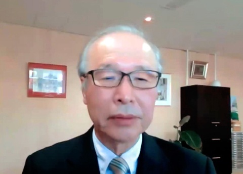 ビデオメッセージを寄せた中村丁次さん(日本栄養士会 代表理事会長 神奈川県立保健福祉大学 学長)