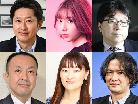 安藤徳隆社長、辻 愛沙子氏、藤元健太郎氏、鈴木哲也編集長、三谷弘美編集長、佐藤央明編集長